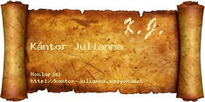 Kántor Julianna névjegykártya